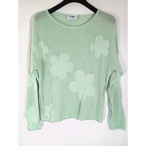 27‎ Miles Sweater Open Knit Floral Medium Colorful Coastal Boho Indie Kidcore